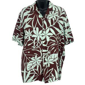 Kalaheo Hawaiian Aloha Shirt Size Small S Brown Short Sleeve Rayon Collar EUC